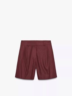 Zara Wine Bermuda Shorts
PLEATED LINEN BERMUDA
SHORTS
MAROON